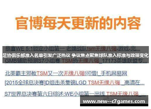足协俱乐部准入名单引发广泛热议 争议焦点聚焦球队准入标准与政策变化